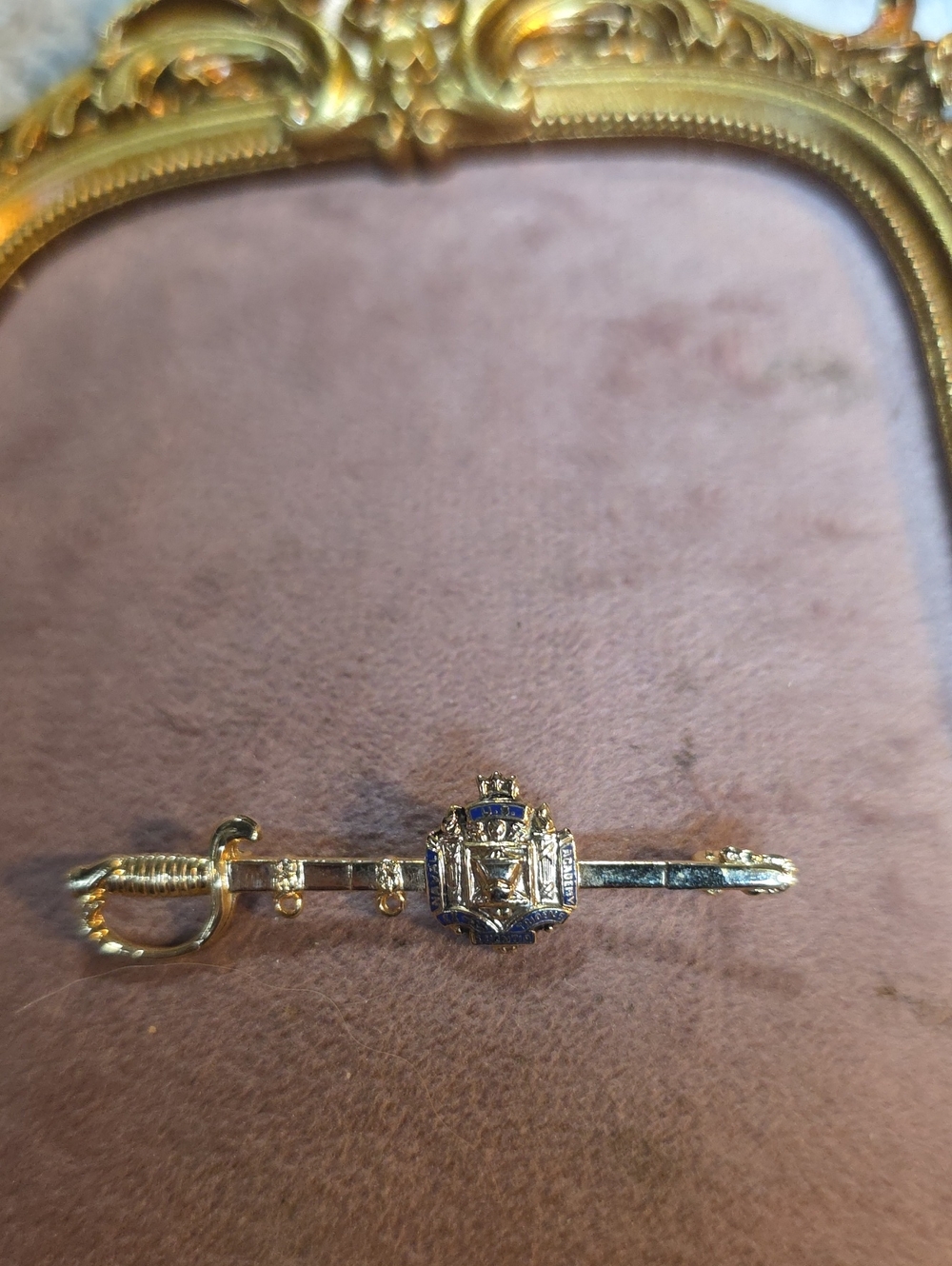 Vintage Gold USNA Naval Academy Sword Sweetheart Brooch